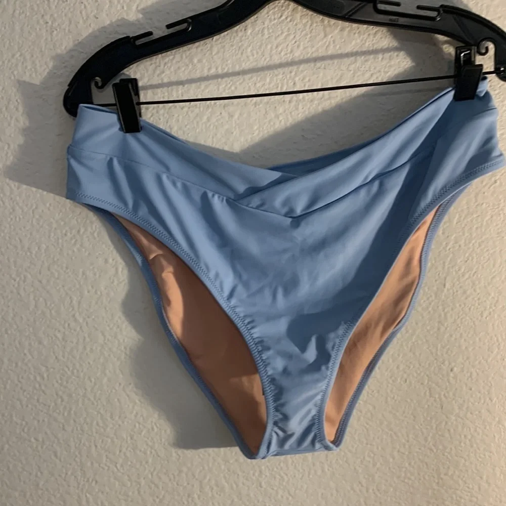 J Crew NEW blue XL bikini Swim Bottom summer vacation Spring high waist RESORT